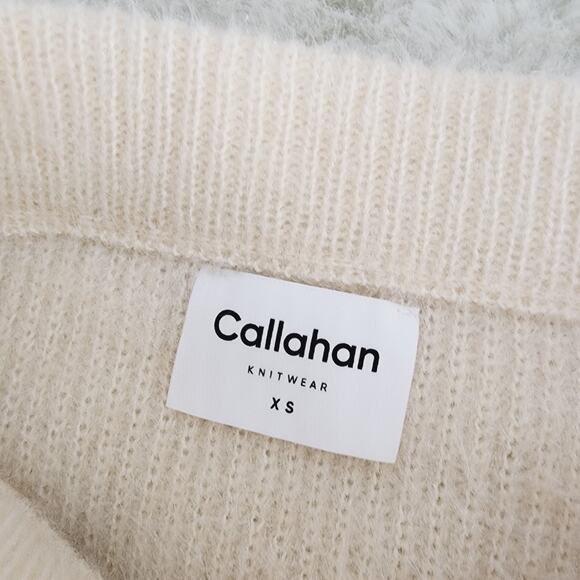 Callahan Revolve Genny Fuzzy Eyelash Knit Midi Skirt Cream White XS Cozy - Picture 8 of 16